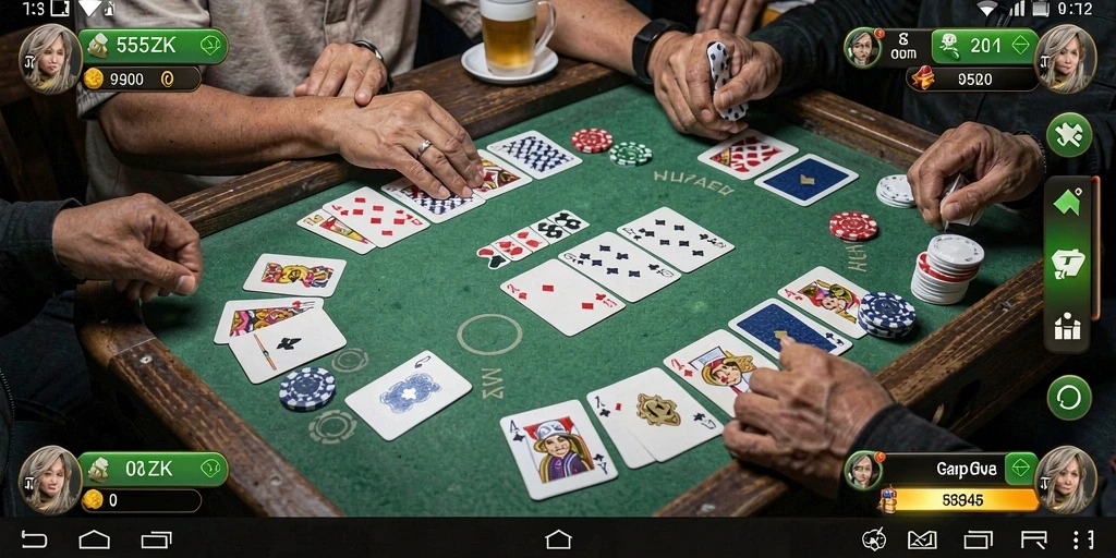Screenshot utama <strong>555ZK</strong> menunjukkan keseruan bermain Gaple.