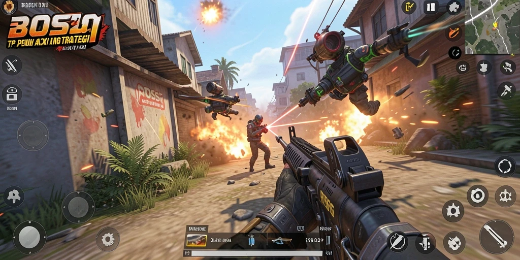 Tampilan gameplay BOS01 yang seru dan dinamis.