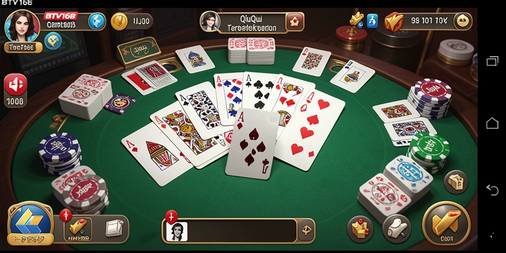 Tangkapan layar gameplay mendebarkan dari BTV168 di QiuQiu.