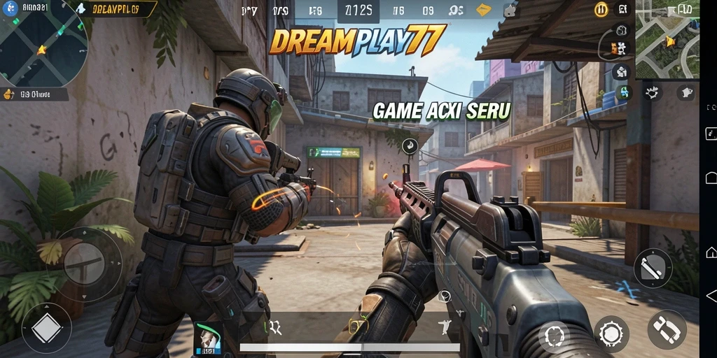 Tampilan gameplay mendebarkan di <strong>DREAMPLAY77</strong> dengan aksi tembak-menembak intens.