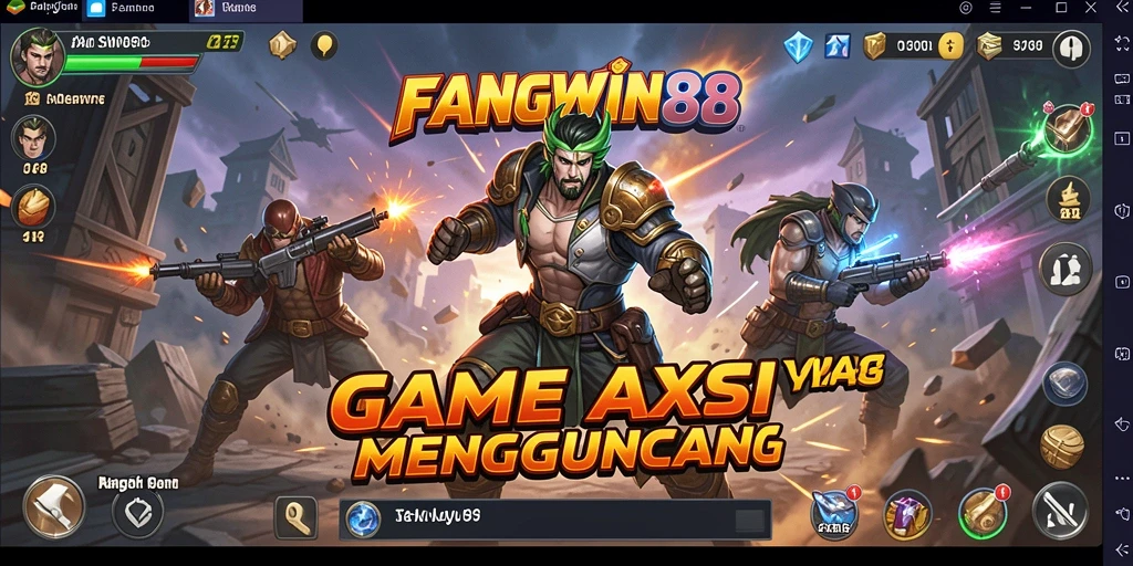 Screenshot utama FANGWIN88 menampilkan aksi seru dalam gameplay.