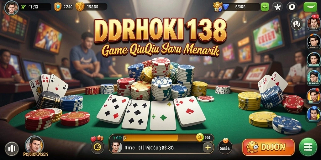 Tampilan gameplay seru dari IDRHOKI138 yang menampilkan kartu QiuQiu.