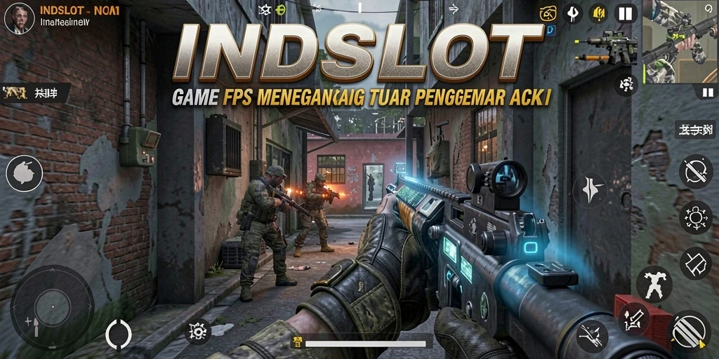 Screenshot gameplay INDSLOT menunjukkan aksi tembak-menembak yang mendebarkan.
