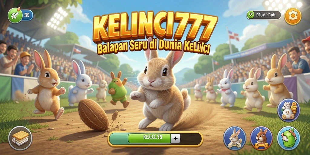 Tampilan gameplay balapan seru dengan kelinci cepat.