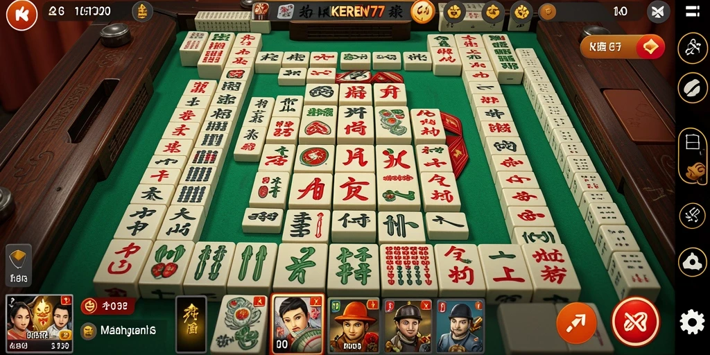 Tampilan screenshot gameplay KEREN77 yang menampilkan keseruan permainan Mahjong.