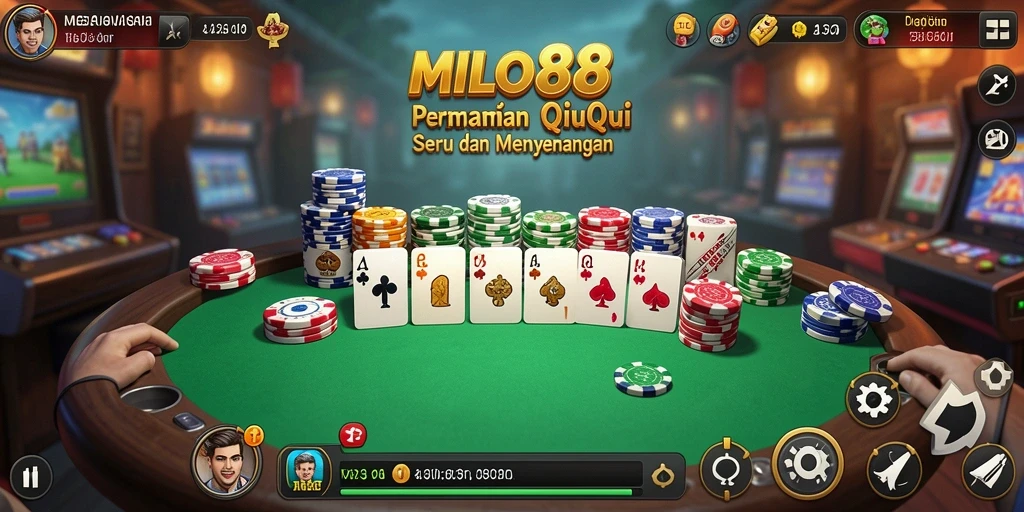 Tampilan gameplay seru dalam MILO88 yang menampilkan QiuQiu.