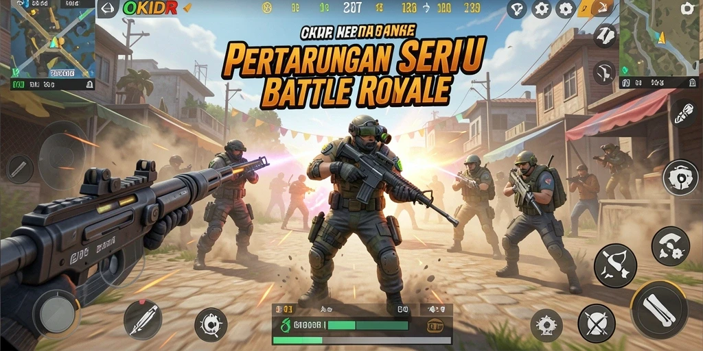 Tampilan gameplay epik di arena pertempuran OKIDR.