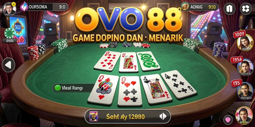 Tampilan gameplay Domino yang seru dan menarik di OVO88.