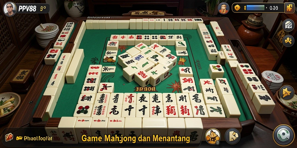 Screenshot gameplay PPV88 menampilkan suasana dan tantangan Mahjong yang seru.