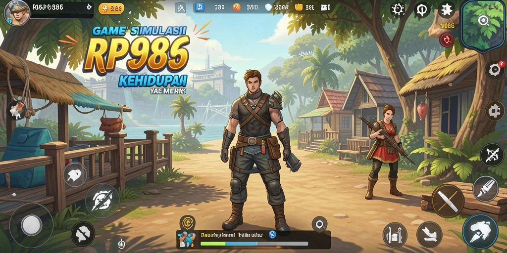 Tampilan gameplay dalam RP886 dengan karakter yang berinteraksi di dunia simulasi.