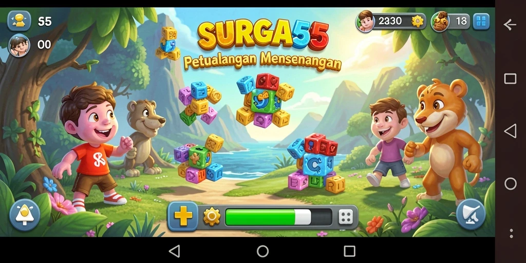 Tampilan gameplay SURGA55 dengan berbagai teka-teki yang menantang.