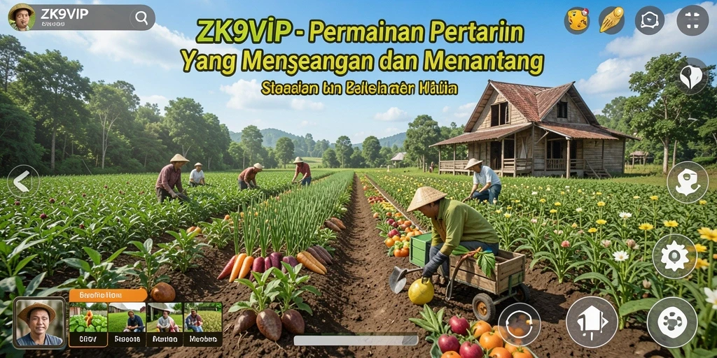 Tampilan menarik dari gameplay pertanian di ZK9VIP yang penuh warna.