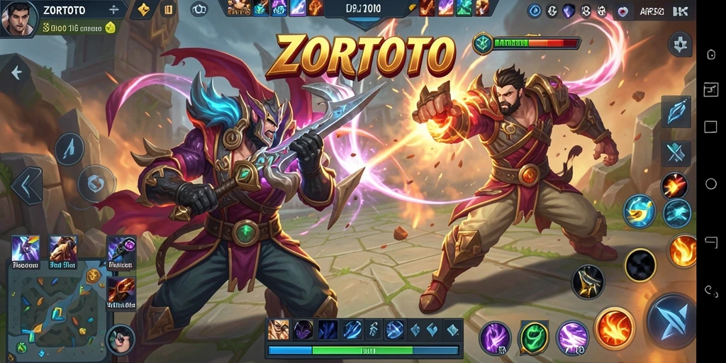 Screenshot ZORTOTO menampilkan pertarungan seru antara dua tim.